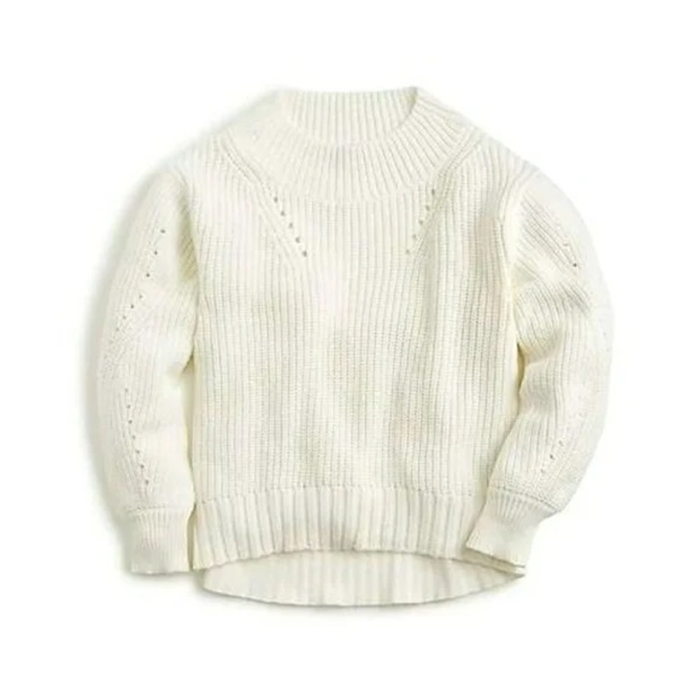 J. Crew Pointelle crewneck cotton sweater